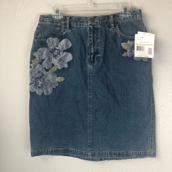 NWT Liz Claiborne Denim Style Skirt Size 10 - Picture 1 of 6
